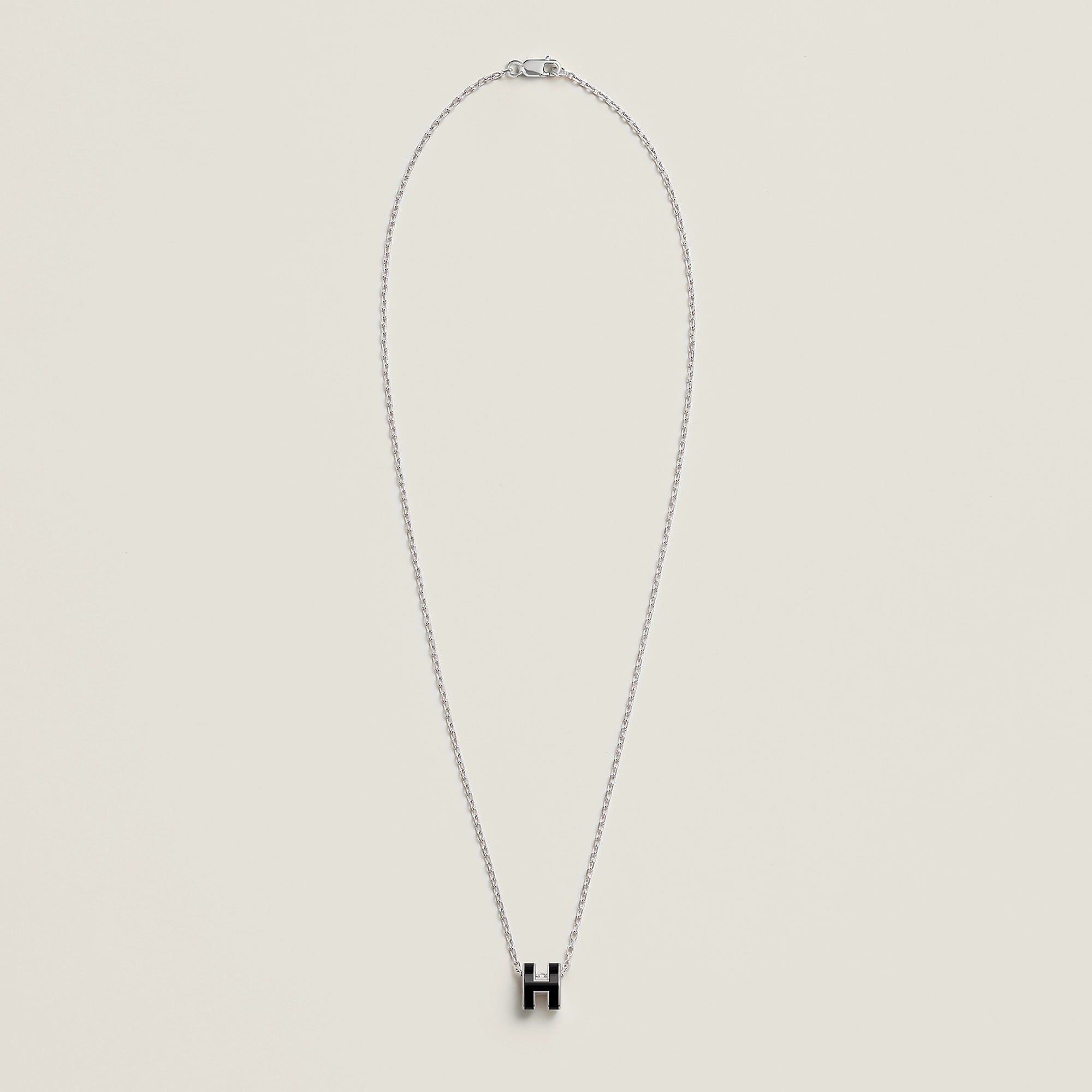  Vòng Cổ Nữ Hermes Mini Pop H 'Noir Palladium' 