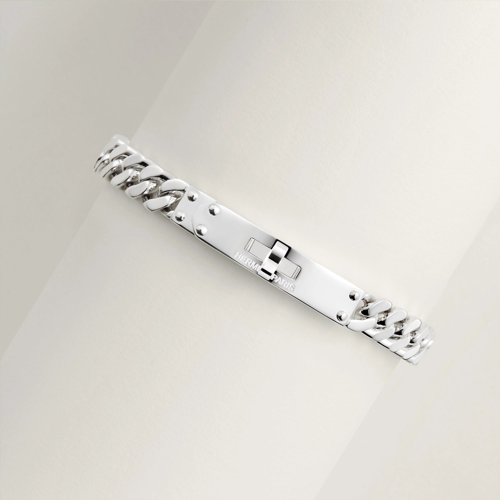  Vòng Tay Nữ Hermes Kelly Gourmette 'Silver' 
