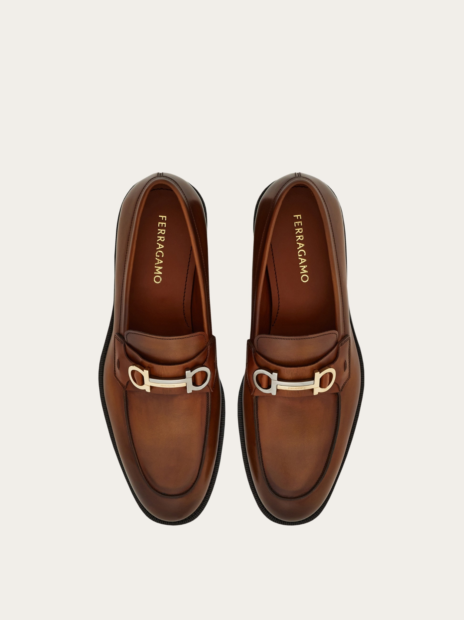  Giày Nam Salvatore Ferragamo Moccasin Gancini Ornament 'Natural' 