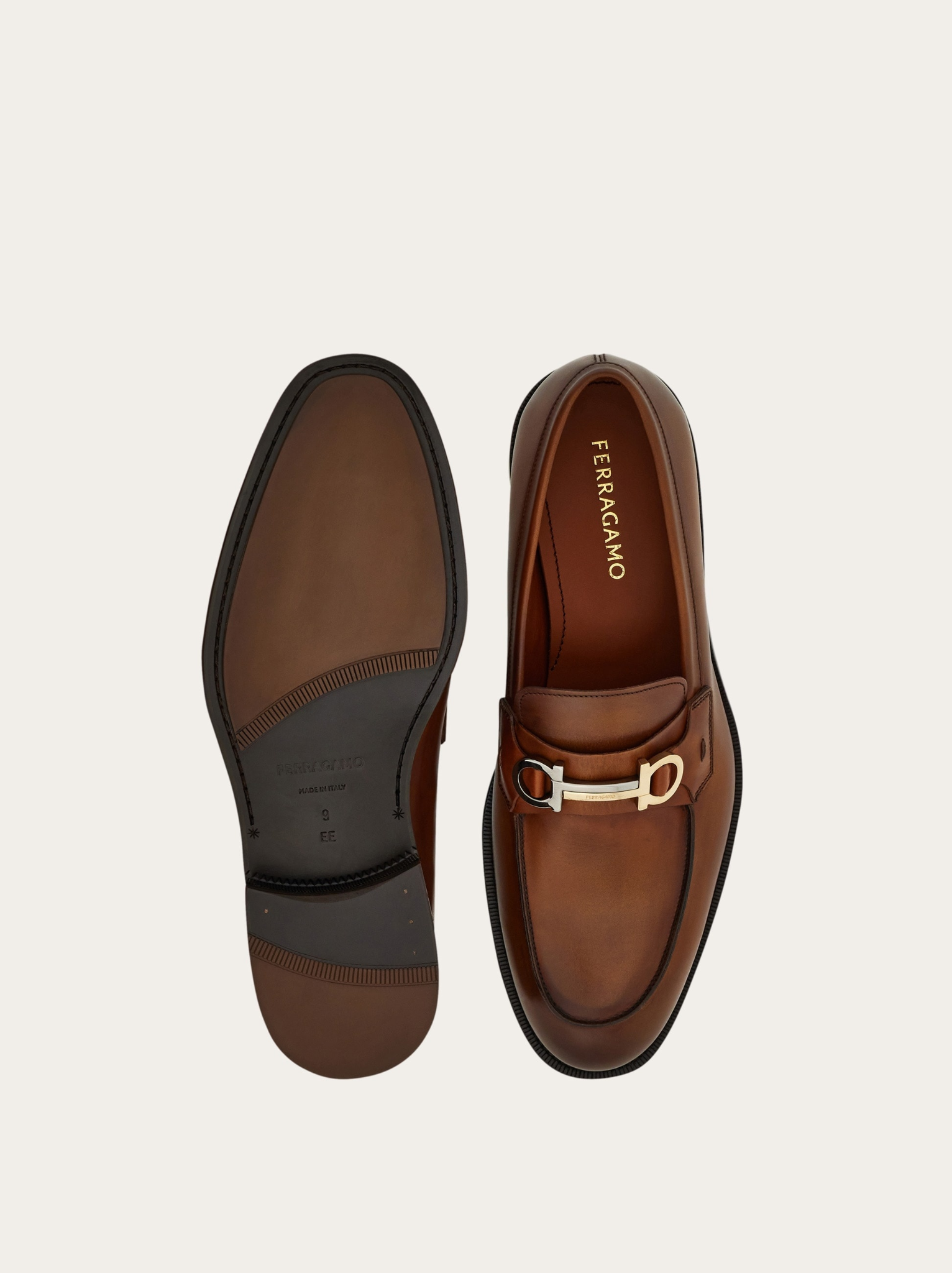  Giày Nam Salvatore Ferragamo Moccasin Gancini Ornament 'Natural' 