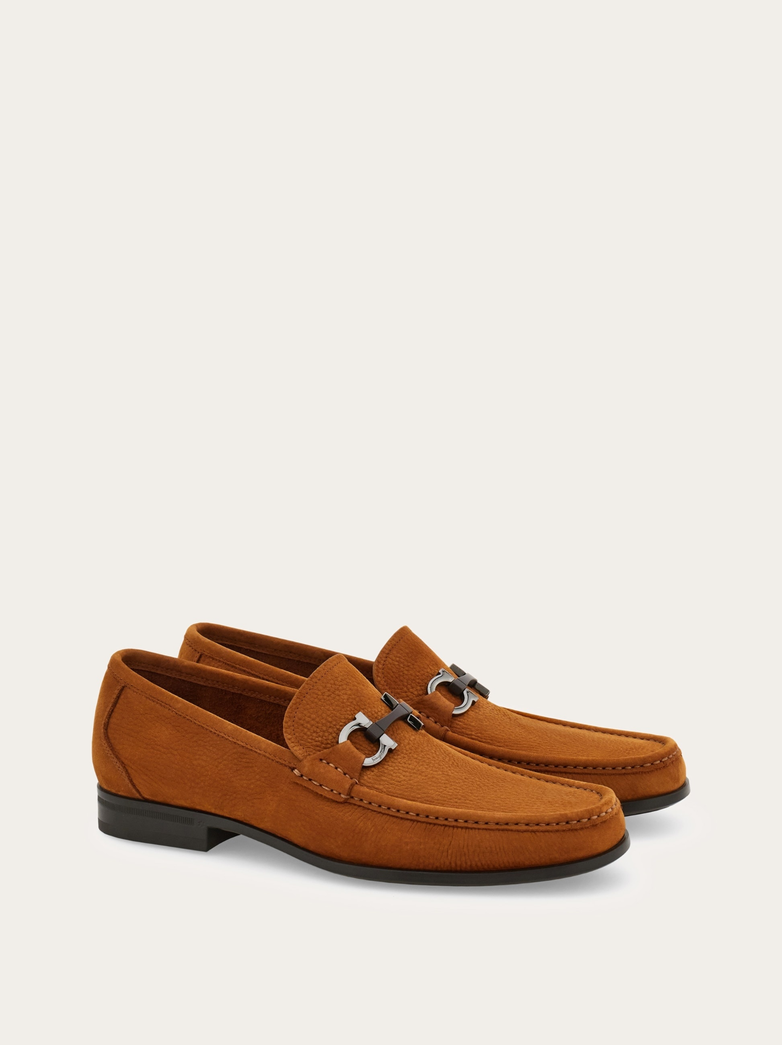  Giày Nam Salvatore Ferragamo Gancini Buckle 'Natural' 