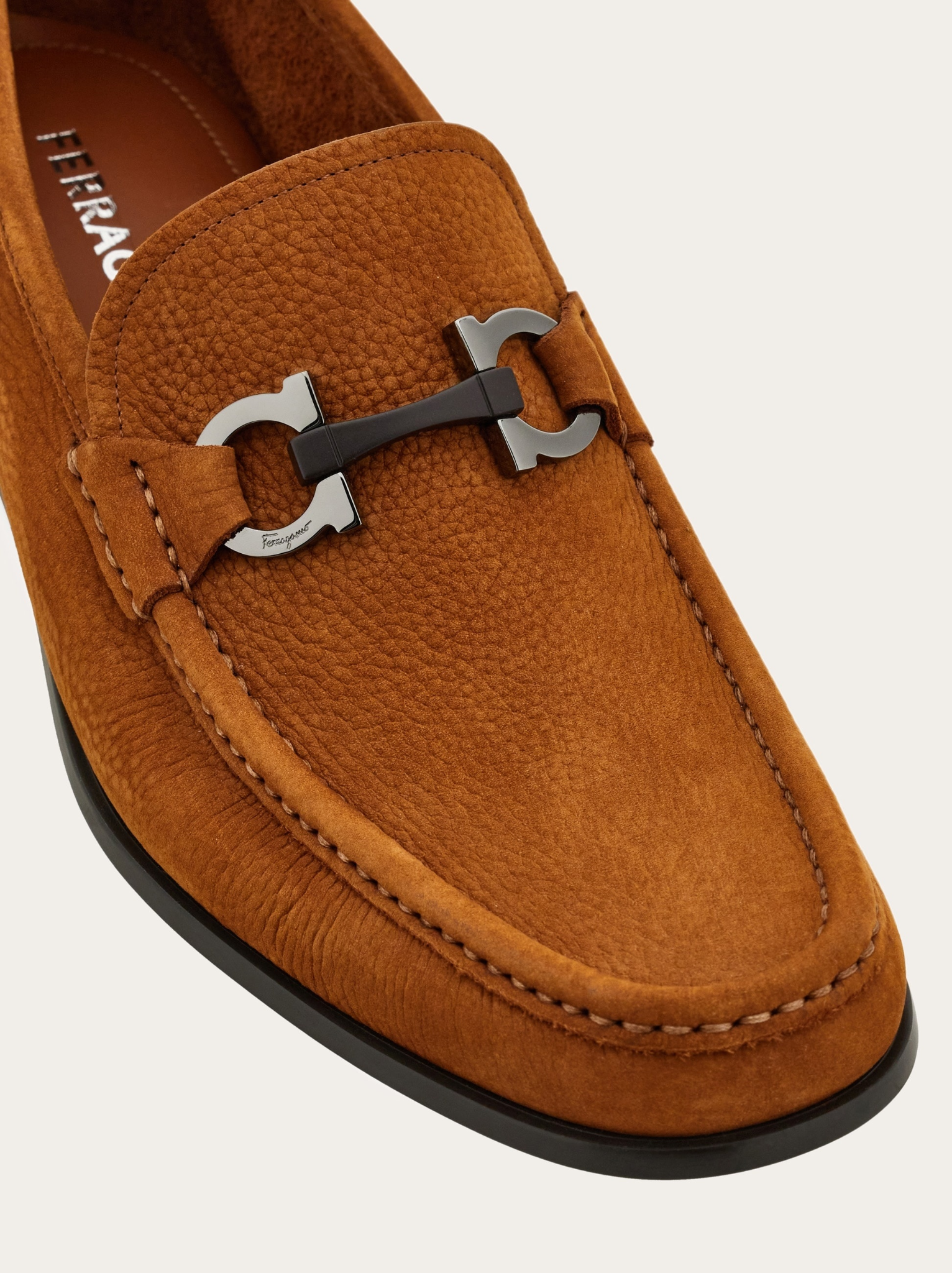  Giày Nam Salvatore Ferragamo Gancini Buckle 'Natural' 