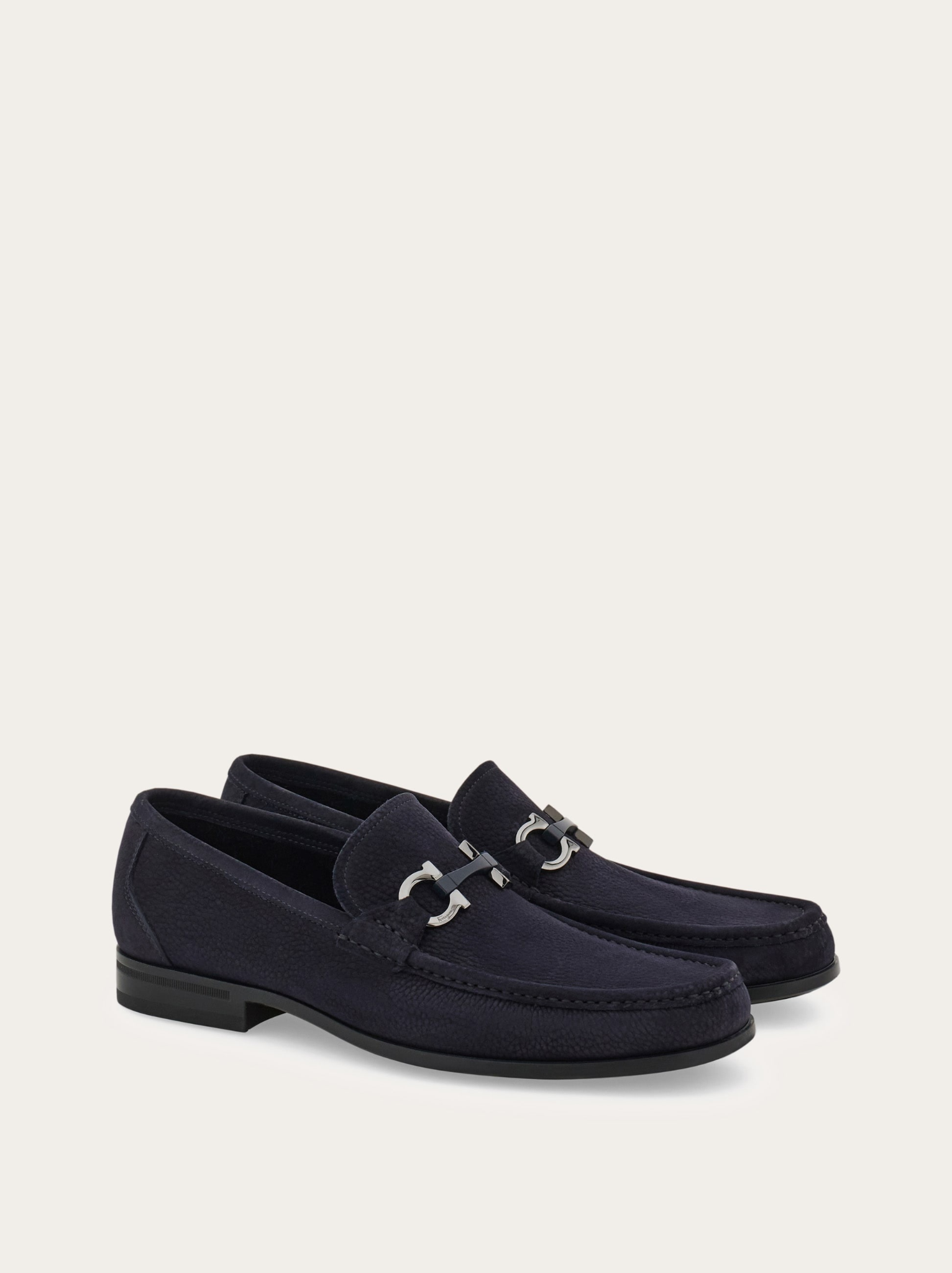  Giày Nam Salvatore Ferragamo Gancini Buckle 'Navy Blue' 
