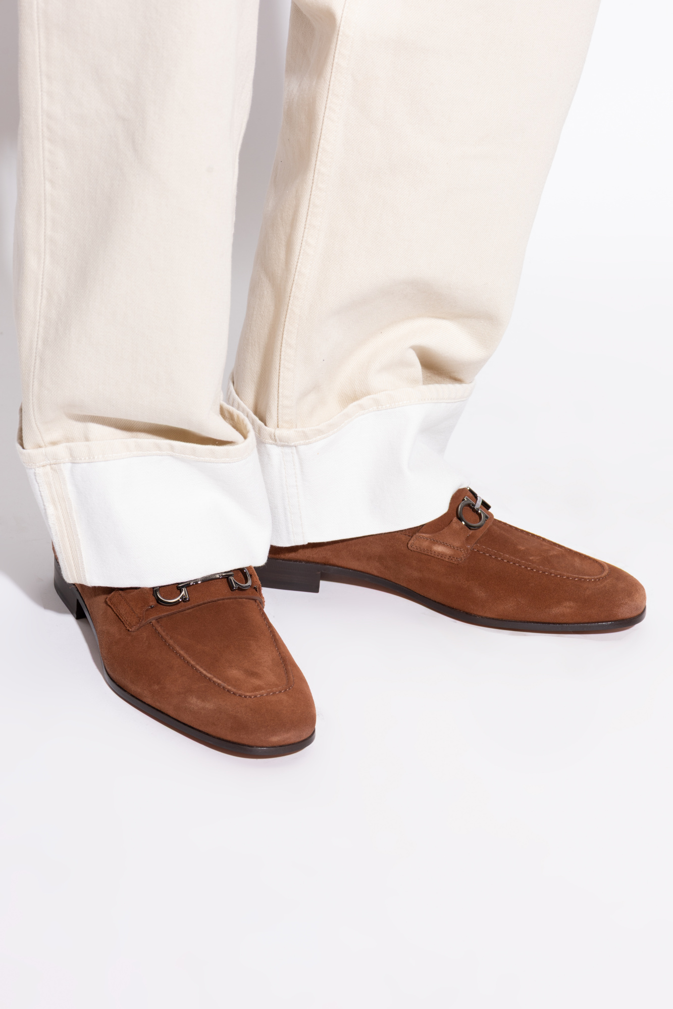  Giày Nam Salvatore Ferragamo Gancini Buckle Loafer 'Brown' 