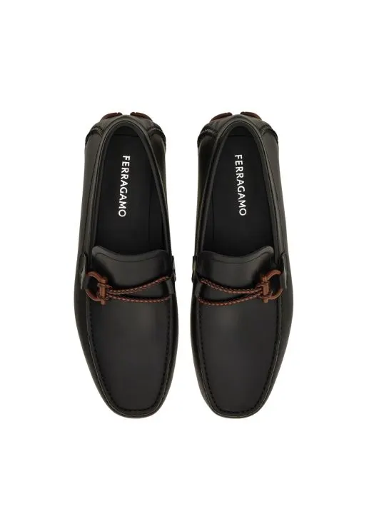  Giày Nam Salvatore Ferragamo Driver Gancini 'Black' 