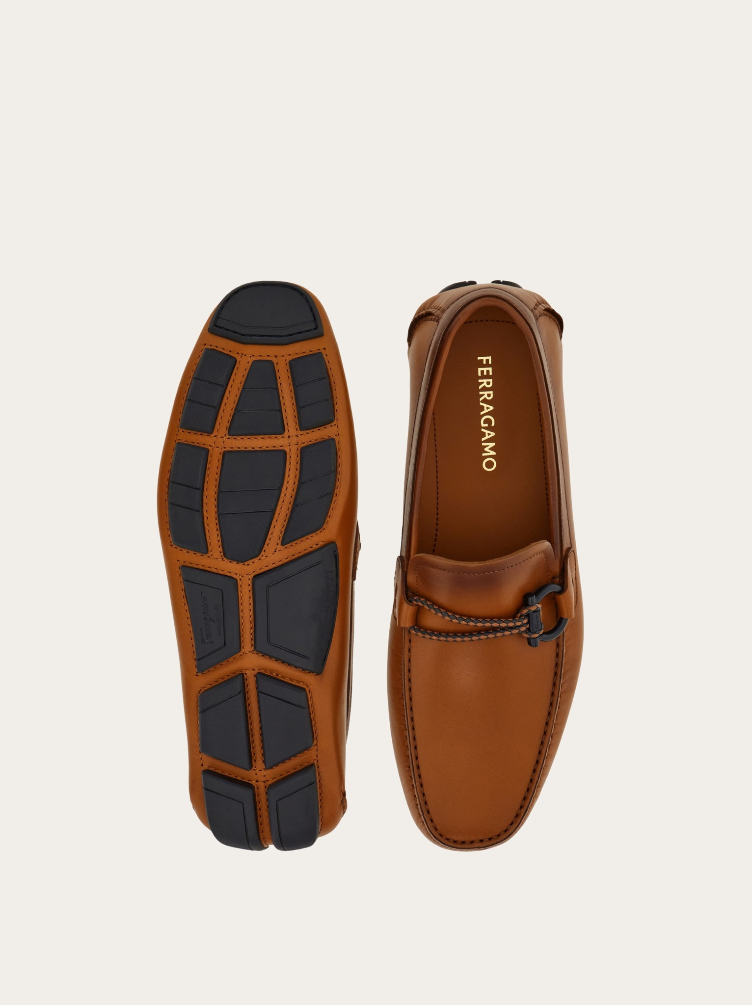  Giày Nam Salvatore Ferragamo Driver Gancini 'Natural' 