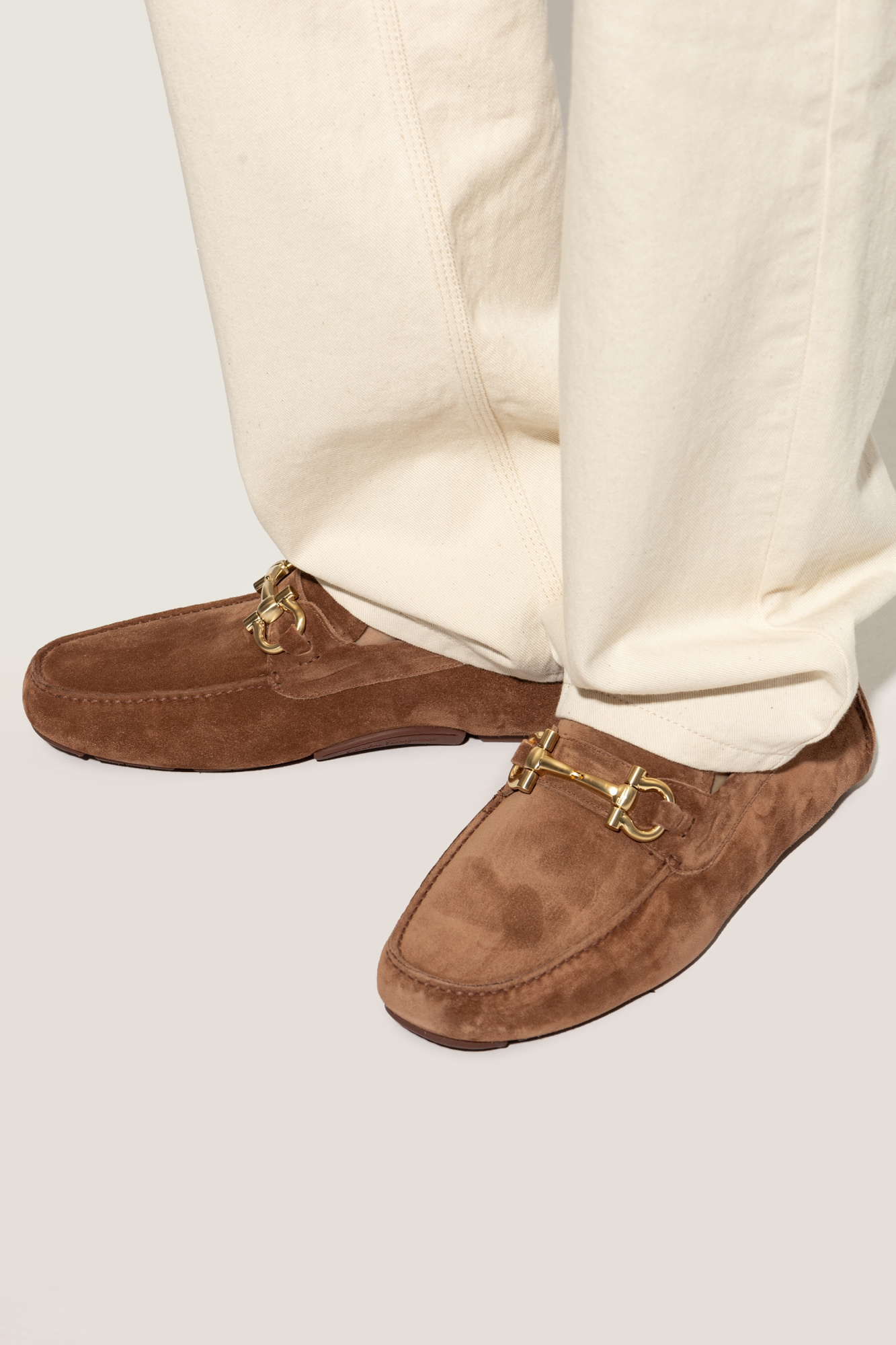  Giày Nam Salvatore Ferragamo Driver Gancini Ornament 'Brown' 