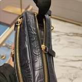  Túi Nữ Versace Barocco Leaf Embossed Calf Leather 'Dark Navy' 