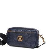  Túi Nữ Versace Barocco Leaf Embossed Calf Leather 'Dark Navy' 