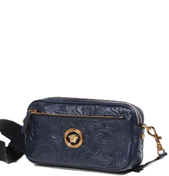  Túi Nữ Versace Barocco Leaf Embossed Calf Leather 'Dark Navy' 