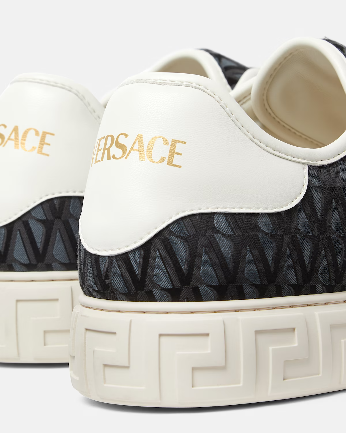  Giày Nam Versace Greca Jacquard Canvas 'Black White' 