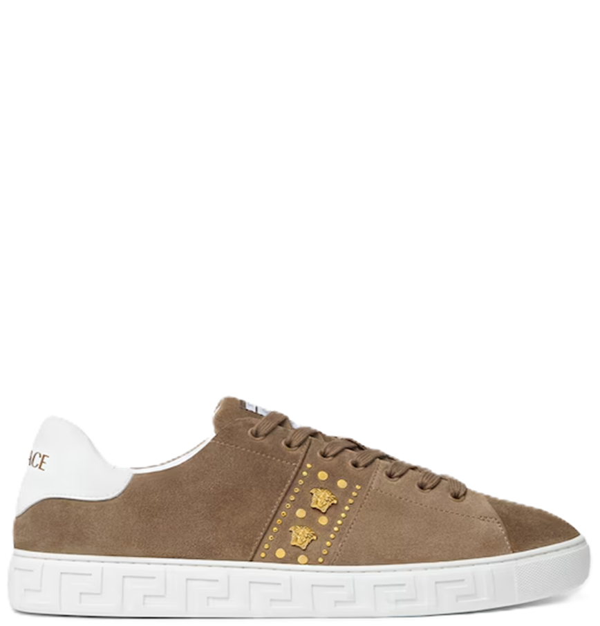  Giày Nam Versace Greca Embellished Suede 'Brown' 