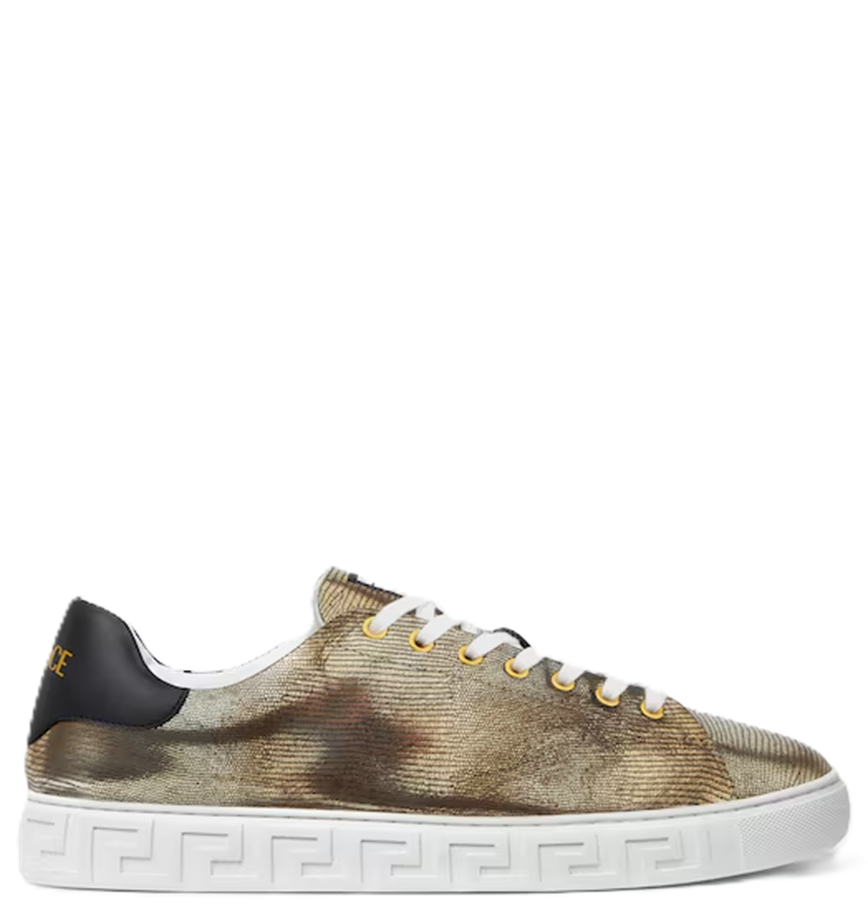  Giày Nam Versace Greca Lizard-Effect 'Gold' 
