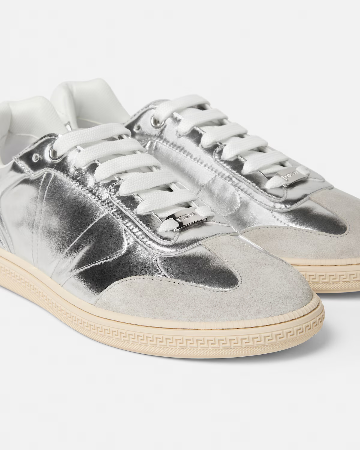  Giày Nam Versace Greca Court Metallic 'Silver' 