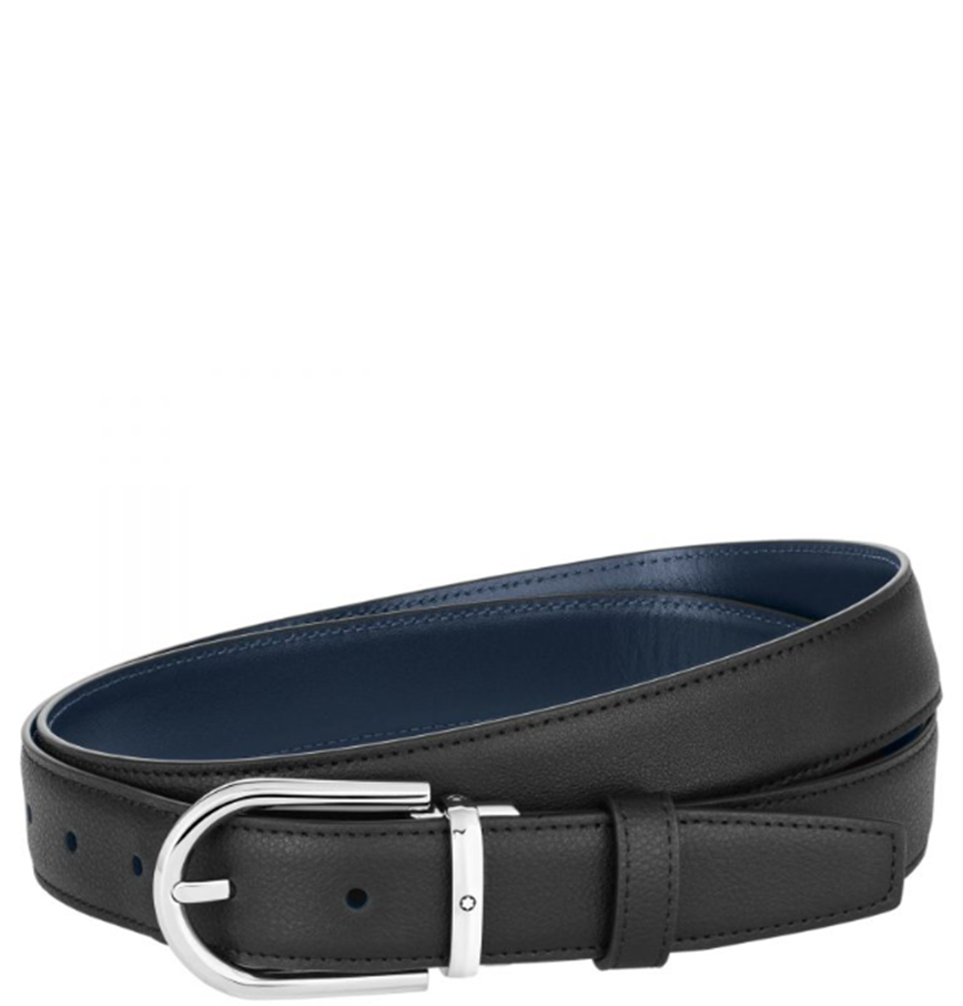  Thắt Lưng Nam MontBlanc Horseshoe Buckle 'Black' 
