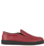  Giày Nam Bottega Veneta Leather Woven Slip On 'Red' 