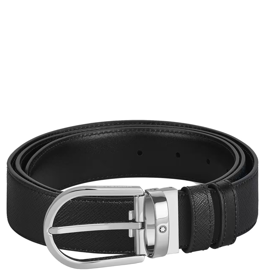  Thắt Lưng Nam MontBlanc Horseshoe Buckle 'Black' 