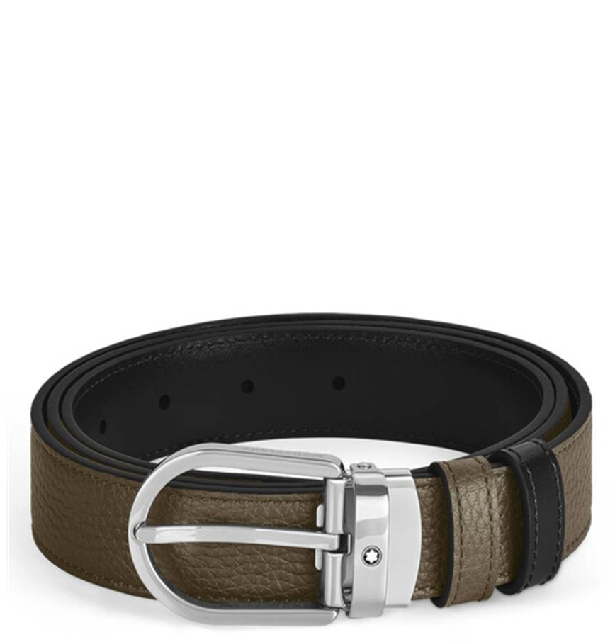  Thắt Lưng Nam MontBlanc Horseshoe 30mm 'Black Khaki' 