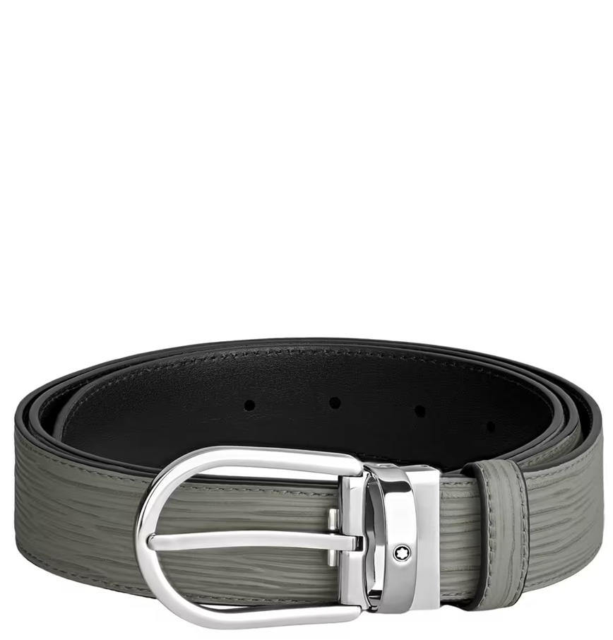  Thắt Lưng Nam MontBlanc Horseshoe Buckle 'Grey' 