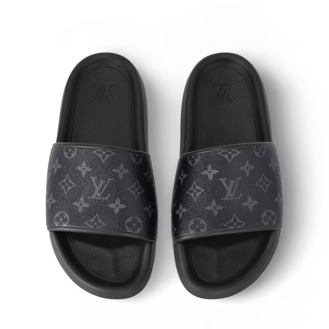  Dép Nam Louis Vuitton Waterfront Mules 'Black' 