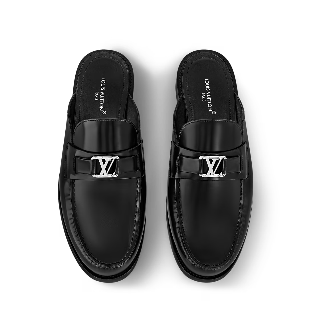  Giày Nam Louis Vuitton Major Open Back Loafer 'Navy' 