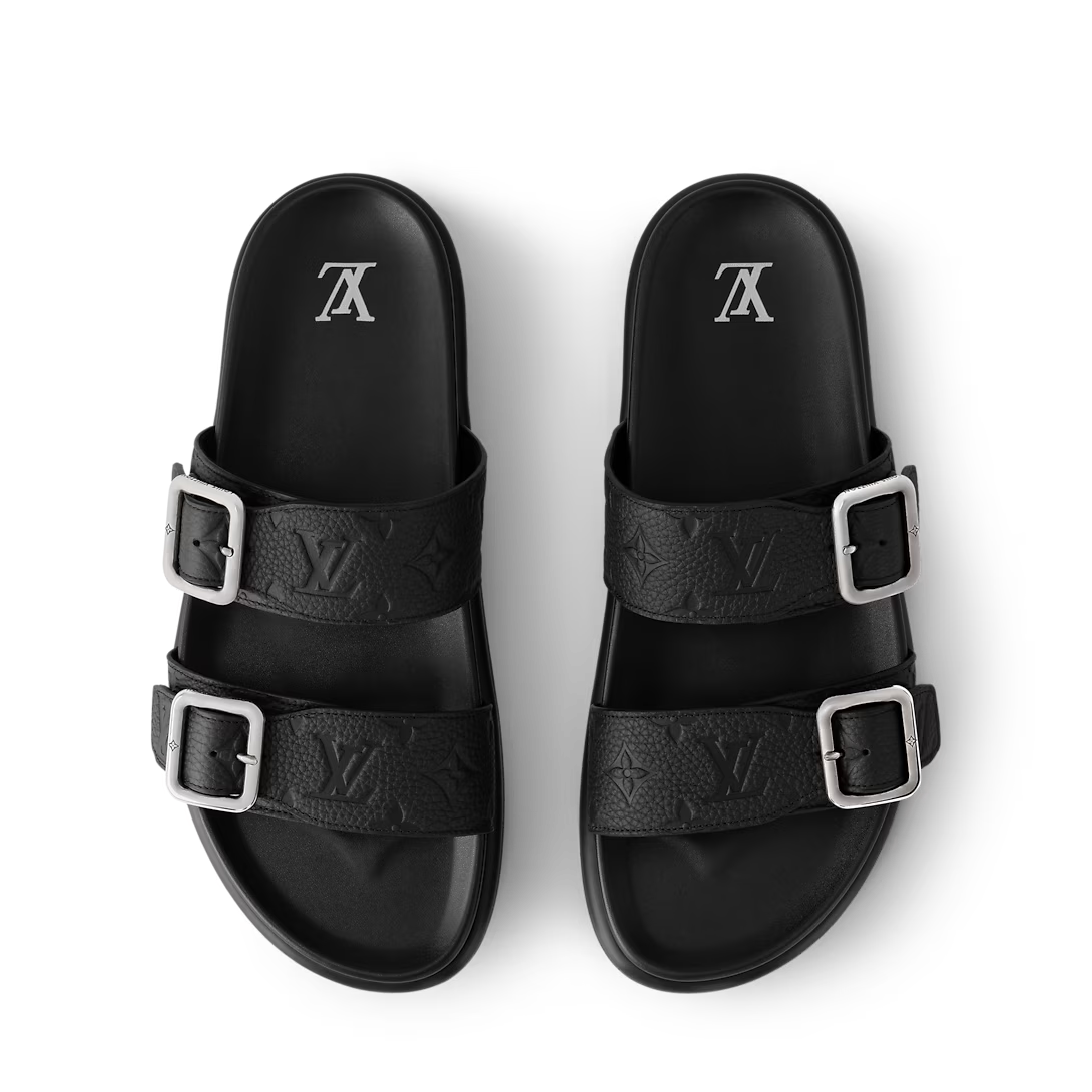  Dép Nam Louis Vuitton LV Venice Mule 'Black' 