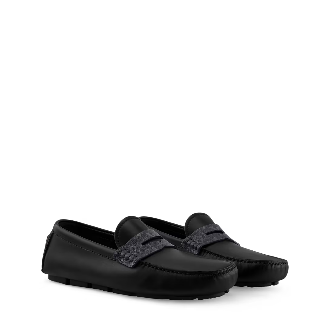  Giày Nam Louis Vuitton Monza Moccasin 'Black' 