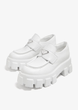  Giày Nữ Prada Brushed Leather Monolith Loafers 'White' 