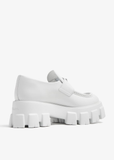  Giày Nữ Prada Brushed Leather Monolith Loafers 'White' 