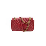  Túi Nữ Gucci GG Marmont Chain Bag Gold Buckle 'Red' 