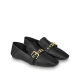  Giày Nữ Louis Vuitton Leather Monogram Baya Flat 'Black' 