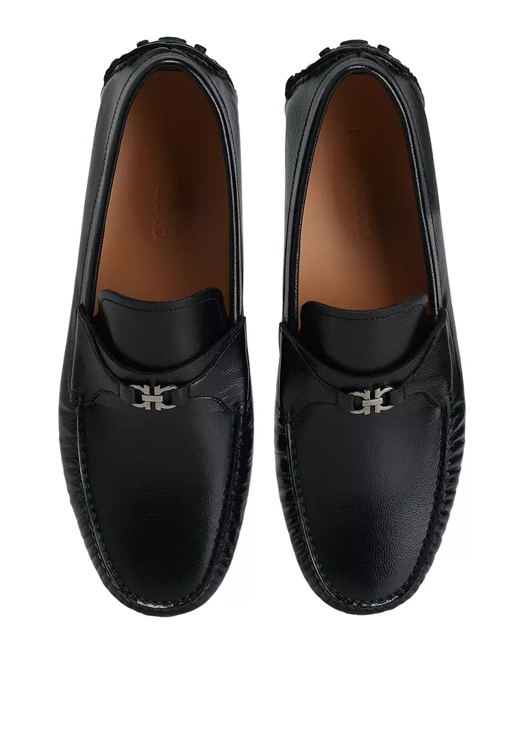  Giày Nam Salvatore Ferragamo Gancini Ornament 'Black' 