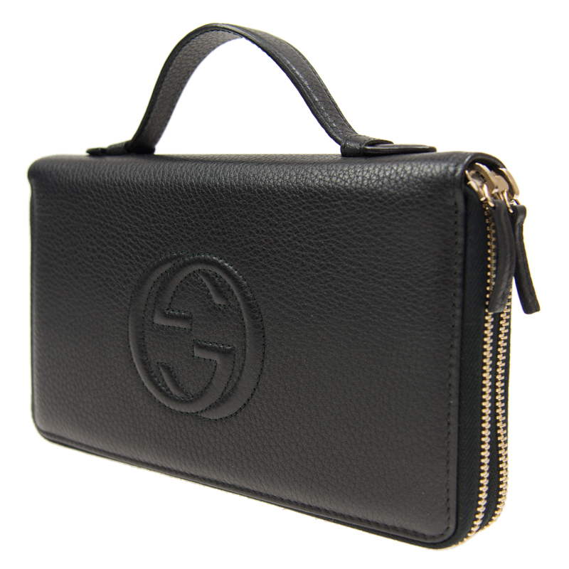  Túi Nam Gucci Leather Soho Travel Document 'Black' 
