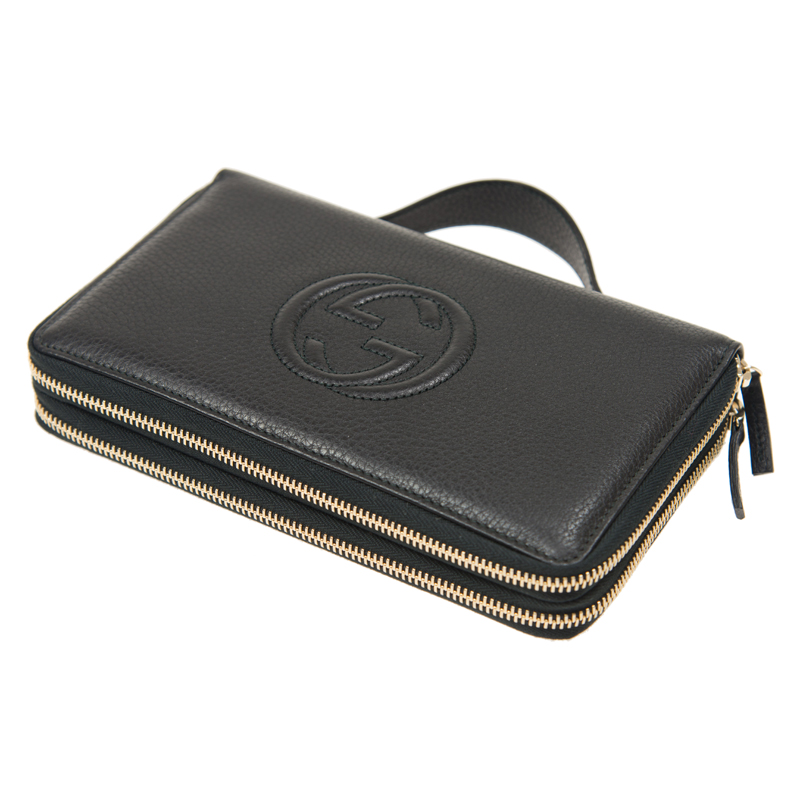  Túi Nam Gucci Leather Soho Travel Document 'Black' 