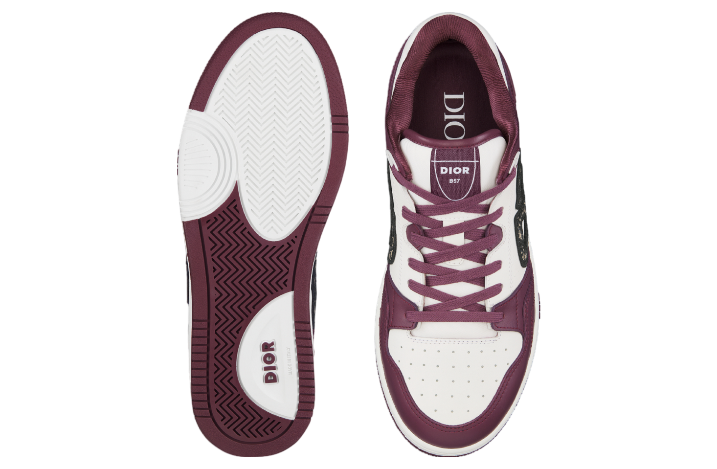  Giày Nam Dior B57 Dribble Low-Top 'Burgundy' 