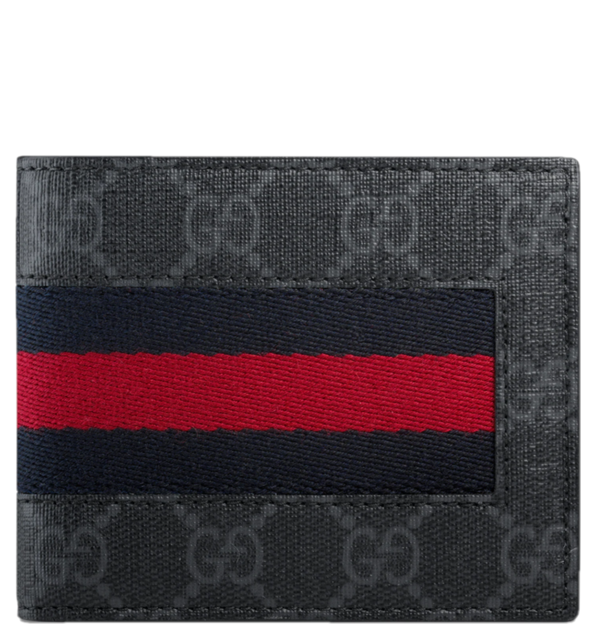  Ví Nam Gucci GG Supreme Web ‘Black Gray’ 
