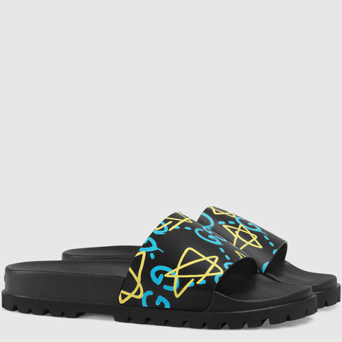  Dép Nam Gucci Ghost Slide Star Print 'Black' 