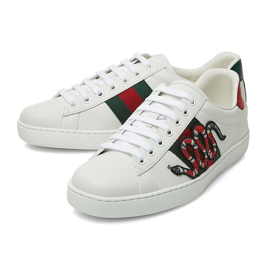  Giày Nam Gucci Ace Embroidered Snake 'White' 
