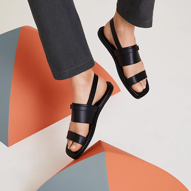  Dép Nam Hermes Henrio Sandal 'Black' 