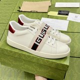  Giày Nam Gucci Stripe Leather Sneaker ‘White Red Black’ 