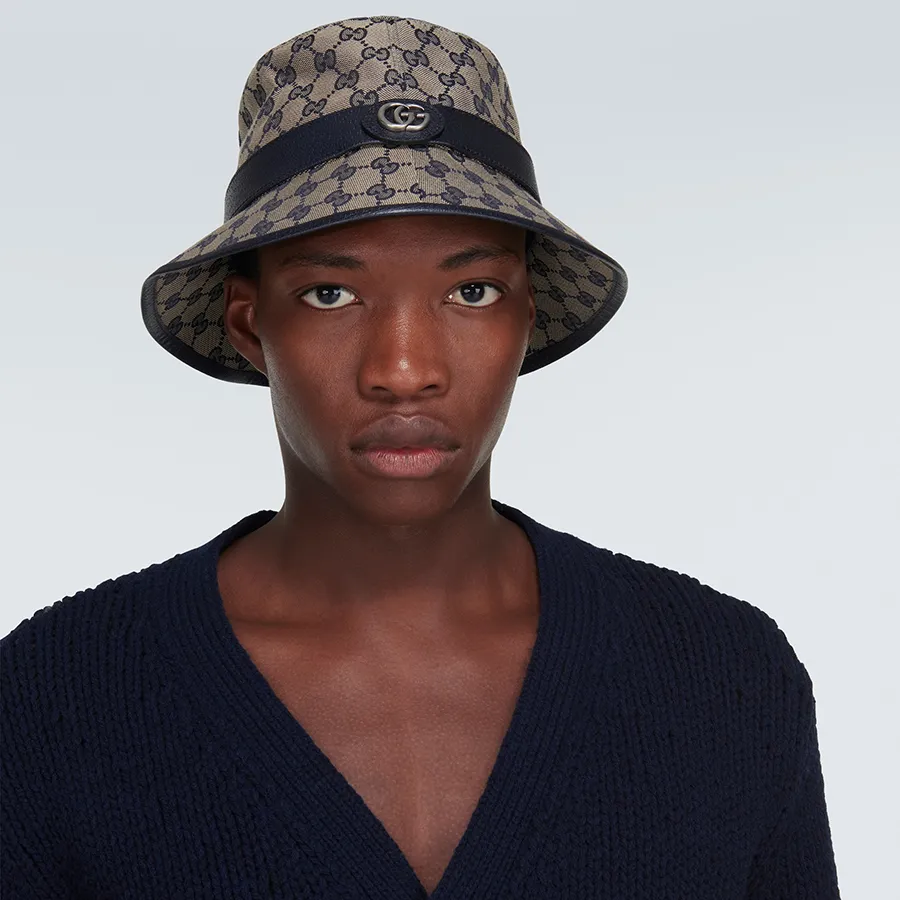  Mũ Nữ Gucci GG Canvas Bucket Hat 'Beige Navy' 