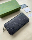  Túi Gucci Embossed Full Zip Wallet 'Black' 