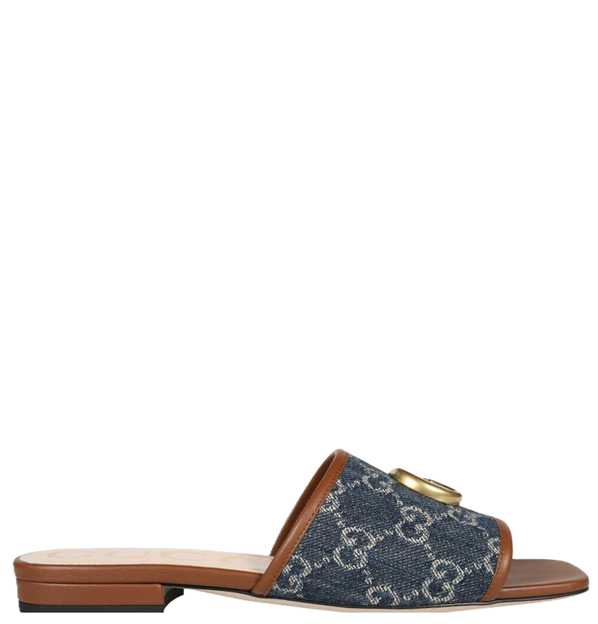  Dép Nữ Gucci Double G Pumps Sandals 'Blue' 