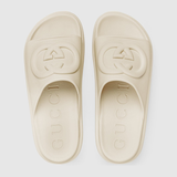  Dép Nữ Gucci Lide Sandal With Interlocking G 'White' 