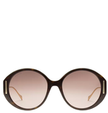  Kính Nữ Gucci Round Frame Sunglasses 'Gradient Brown' 