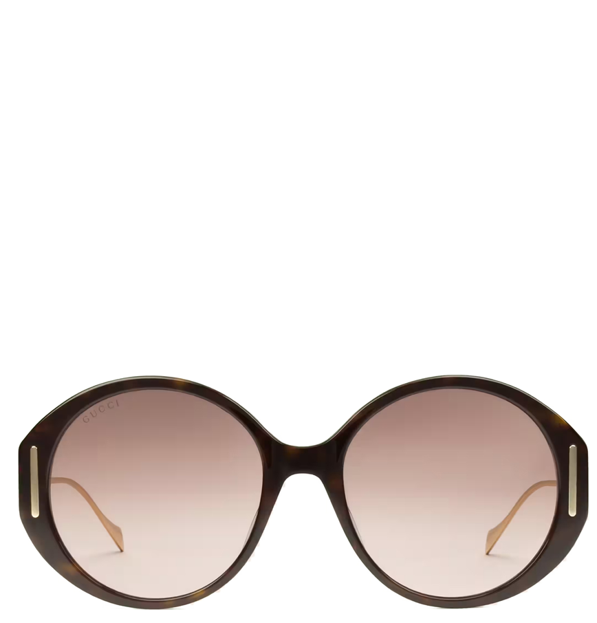 Kính Nữ Gucci Round Frame Sunglasses 'Gradient Brown' 