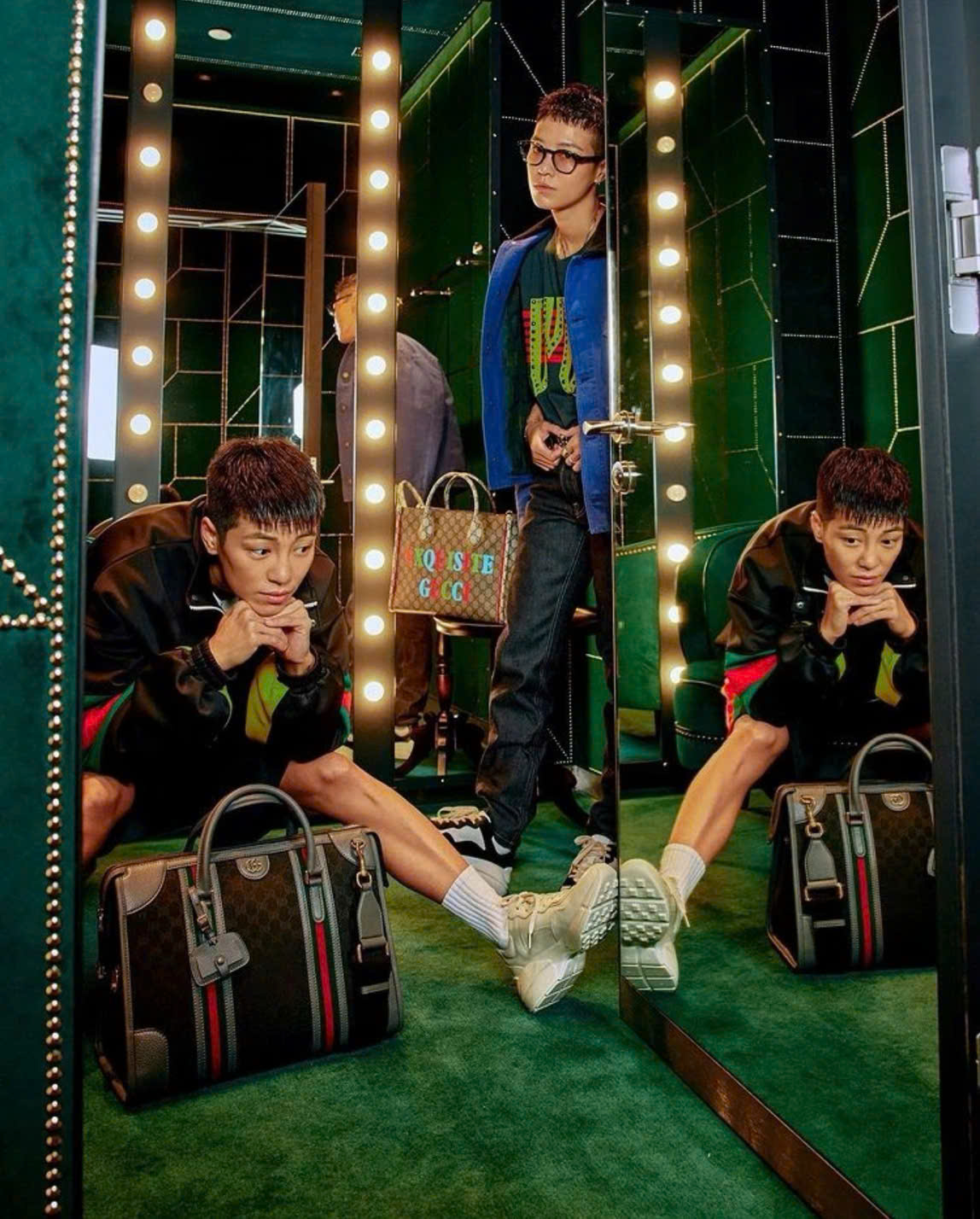  Túi Nam Gucci Bauletto Extra Large Duffle Bag 'Black' 