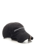  Mũ Balenciaga Front Piercing Faded Cap 'Black' 