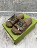  Dép Nữ Gucci Interlocking G Slide 'Brown' 
