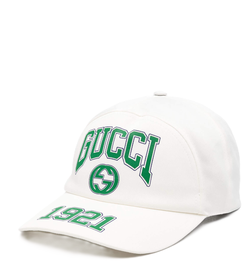  Mũ Nam Gucci 1921 Logo Baseball Hat 'White Green' 